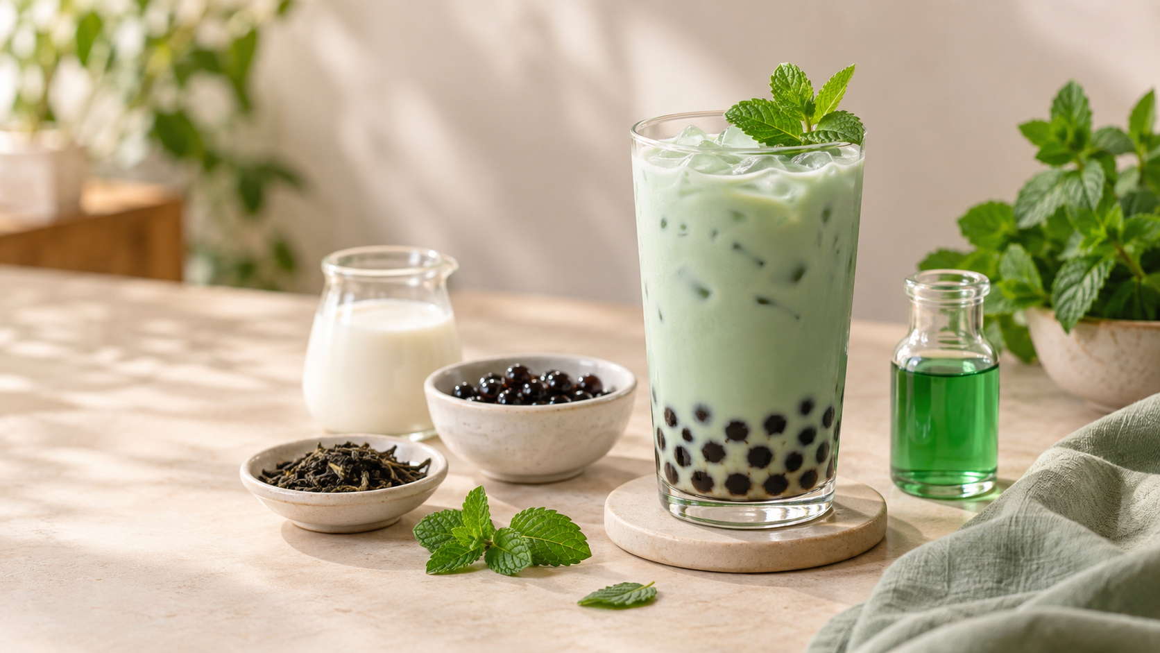 Cách làm trà sữa bạc hà