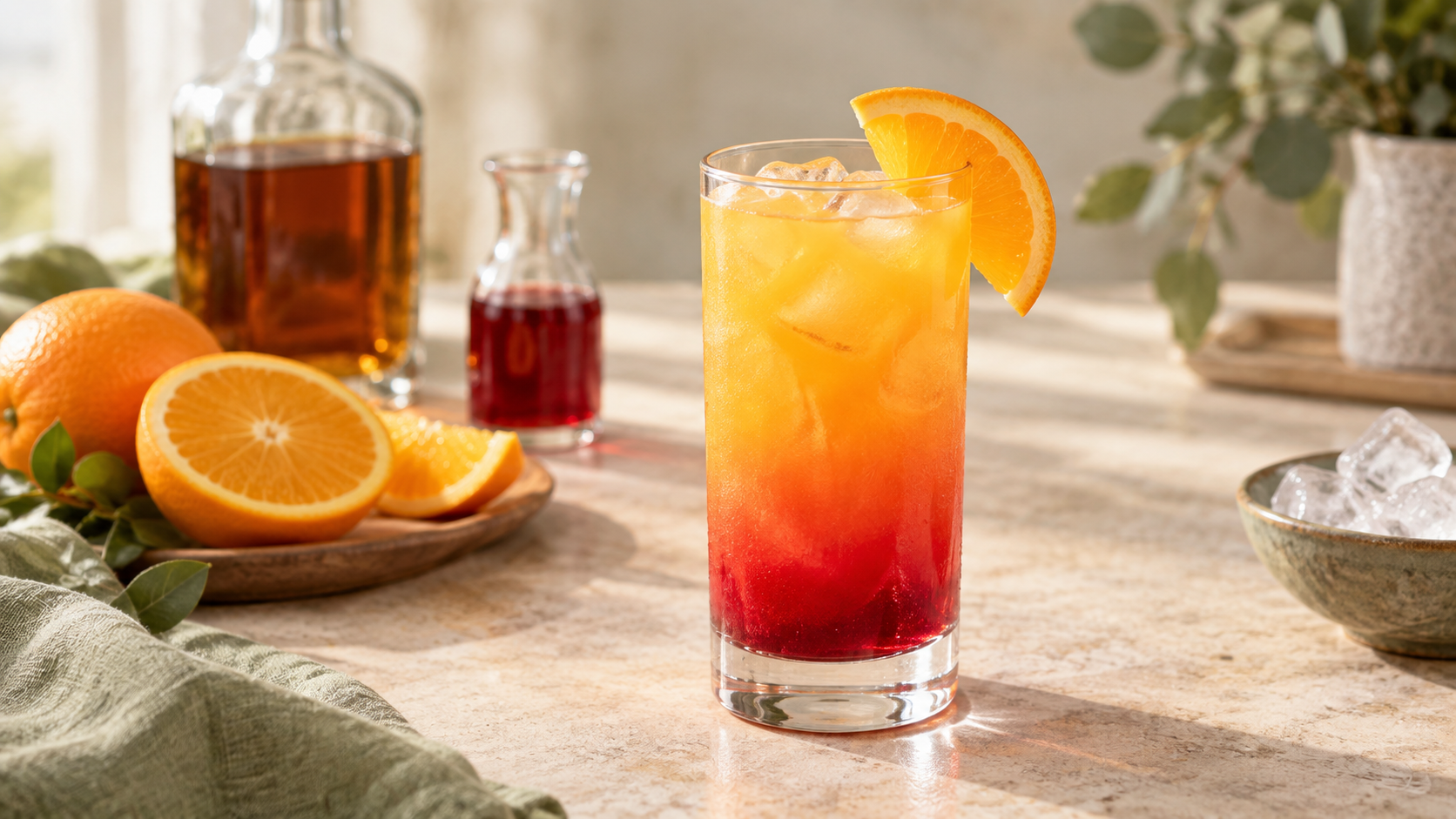 Cách pha chế Amaretto Sunrise cocktail