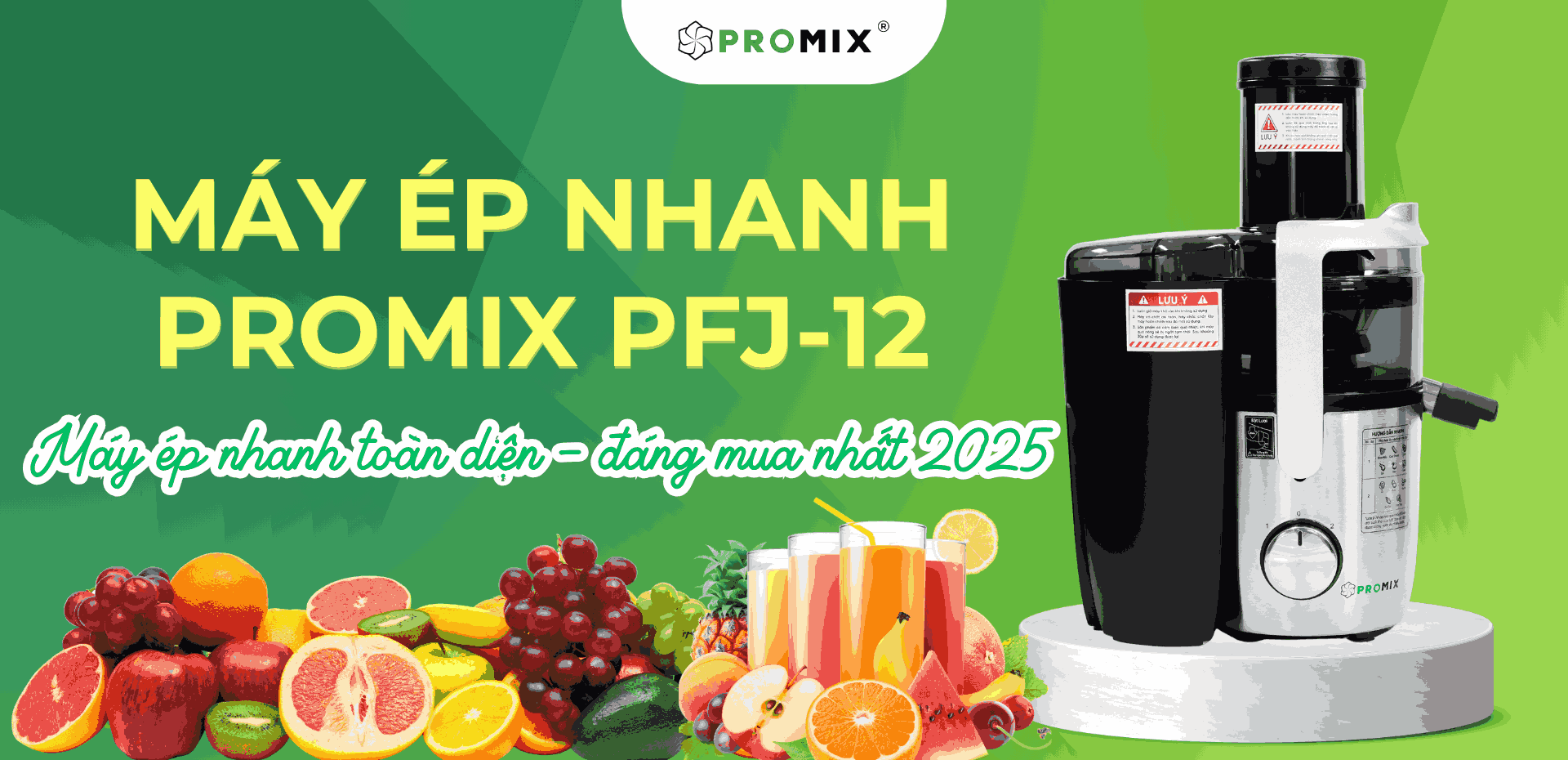 Máy ép nhanh Promix PFJ-12 – Đánh giá chi tiết chiếc máy ép nhanh toàn diện đáng đầu tư nhất hiện nay.