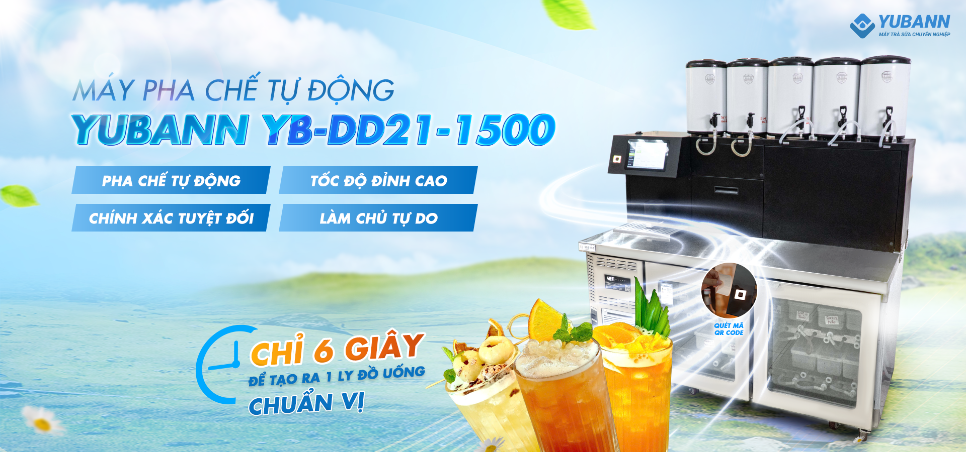 Máy Pha Chế Tự Động Yubann: Giải Pháp Giúp Chủ Quán Nhàn Tênh
