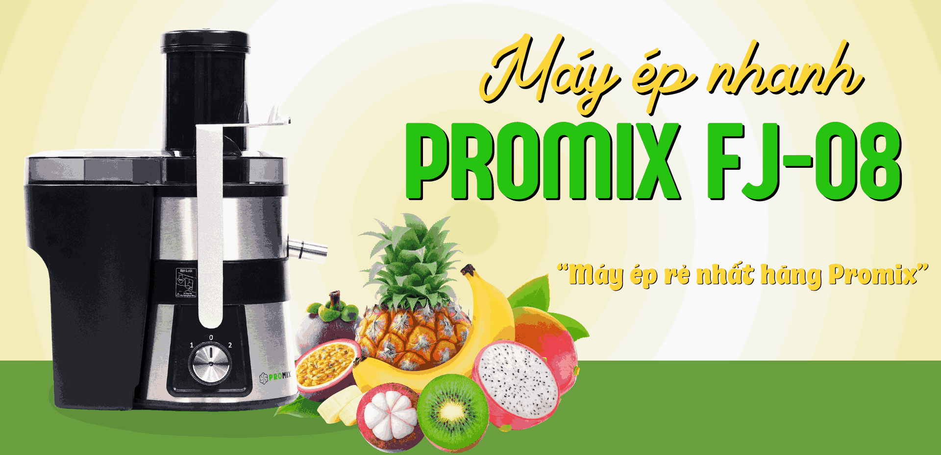 Máy ép nhanh Promix FJ-08 – Giải pháp tối ưu chi phí khi mở quán sinh tố, nước ép