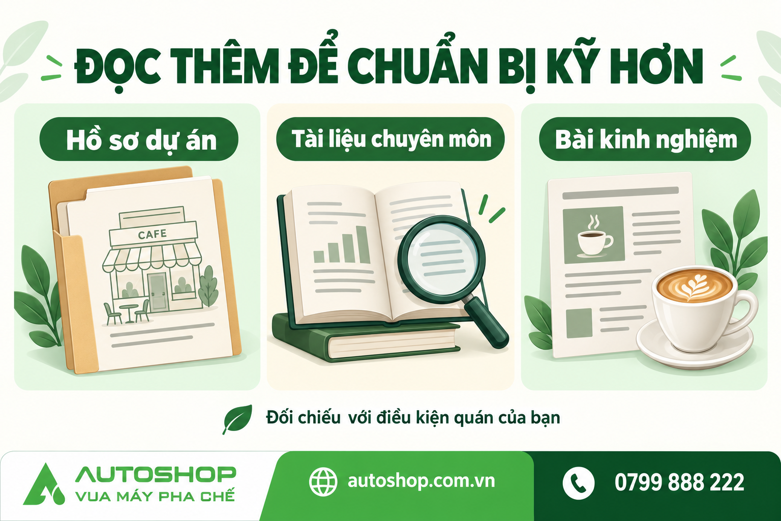 Ba nhóm tài liệu giúp đọc thêm: hồ sơ dự án, tài liệu chuyên môn và bài kinh nghiệm.