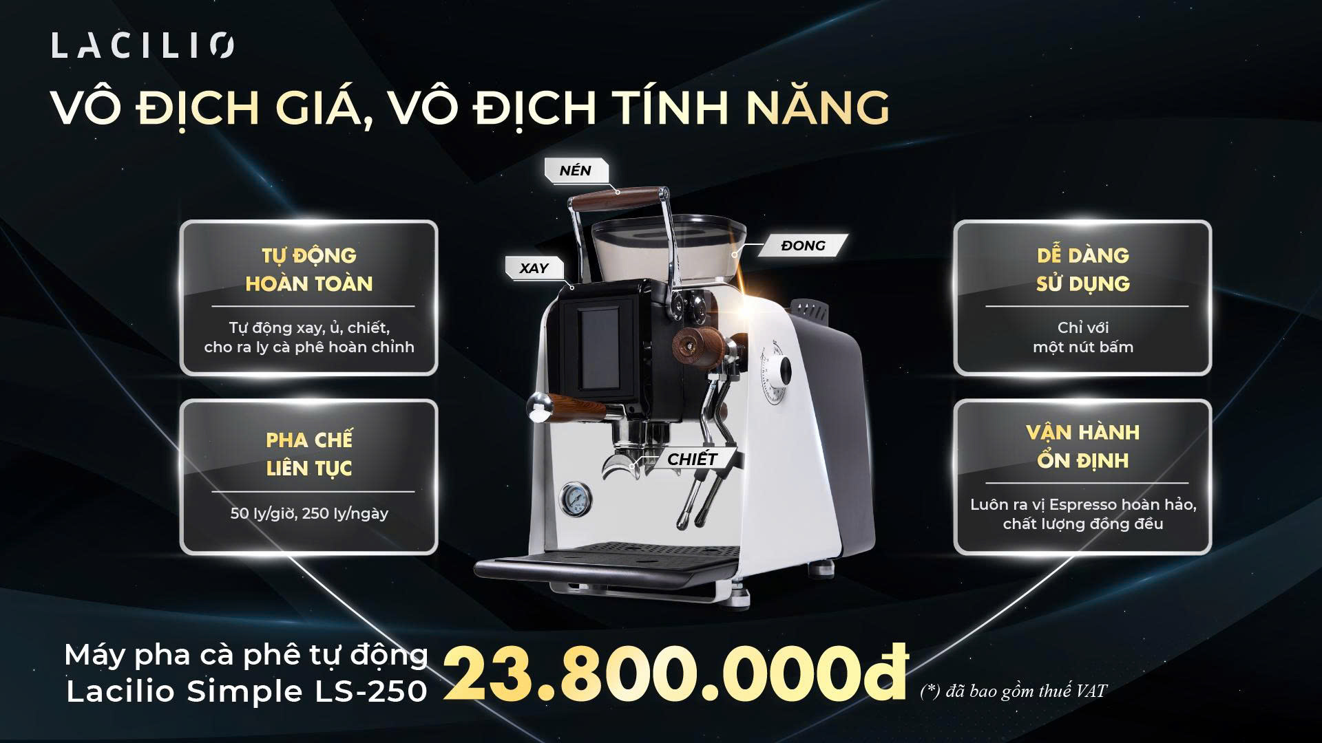 Unbox máy pha cà phê LS-250